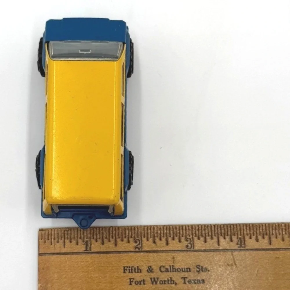 Vintage Tonka Van‎ Yellow Blue Diecast Metal Toy Truck Vehicle Off Road Wheels
